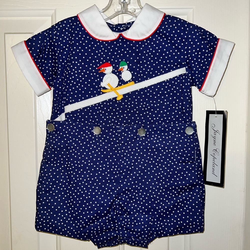 Jayne Copeland Snowman Romper NEW